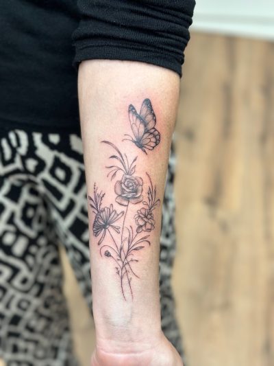 Geboortebloemen tattoo